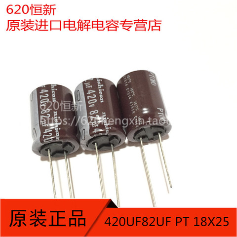 10PCS NICHICON PT 420V82UF 18X25MM electrolytic capacitor 82uF/420V High frequency long life 82UF 420V ► Photo 1/1