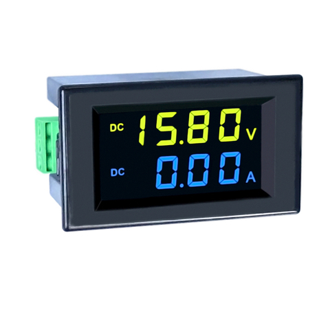 1Pcs DC 0-600V / 200A voltage ammeter two-color display led panel digital voltmeter ammeter power supply yellow blue font ► Photo 1/1