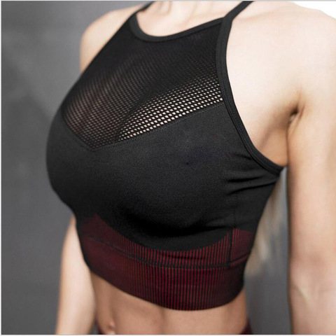 SVOKOR Sexy Seamless Bra for Women Push Up Fitness Underwear Hollow Mesh Bras Striped Printed Breathable Top ► Photo 1/6