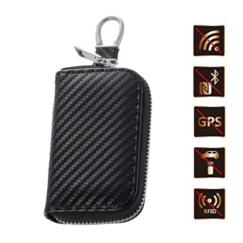 Car Key Signal Blocker Case Faraday Box Anti-Hacking Anti-Theft Key Fob RFID Signal Blocking Bag PU Leather Pouch Case Blocker ► Photo 1/6