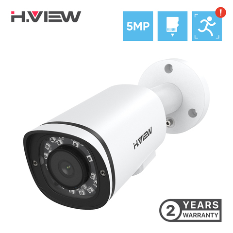 H.View 5Mp Ip Camera Poe Home Cctv Security Cameras Ai H.265 Outdoor Audio Video Surveillance Sd Card Slot Onvif For Nvr System ► Photo 1/6