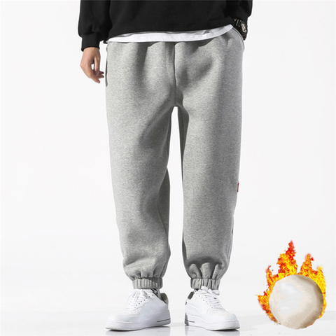 2022 Trendy Sweatpants Men Loose Trousers Autumn Winter Outdoor Sport Comfortable Male Warm Jogging Pants Pantalons Pour Hommes ► Photo 1/6