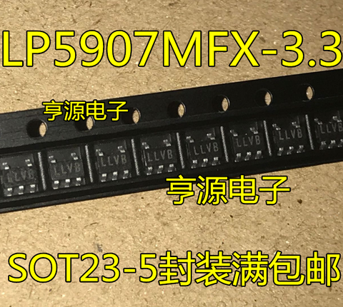 10pcs/lot LP5907MFX-3.3/NOPB(LLVB) LP5907MFX-3.3 LP5907MFX 5907 LP5907 3.3V 0.25A SOT23-5 In Stock ► Photo 1/1