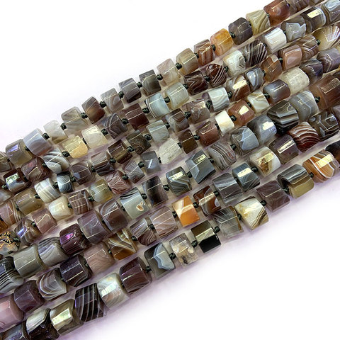 Natural Brown Botswana Agates Stone Beads Column Barrel Spacer DIY Loose Beads For Jewelry Making Beads 15'' Accessories ► Photo 1/6