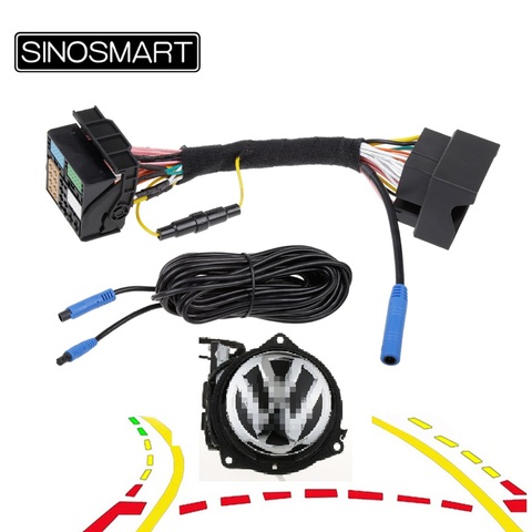 SINOSMART Car Rear View Auto Flip Reversing Emblem Logo Trunk Handle Dynamic Trajectory Camera for Golf CC Passat Magotan TAYRON ► Photo 1/6