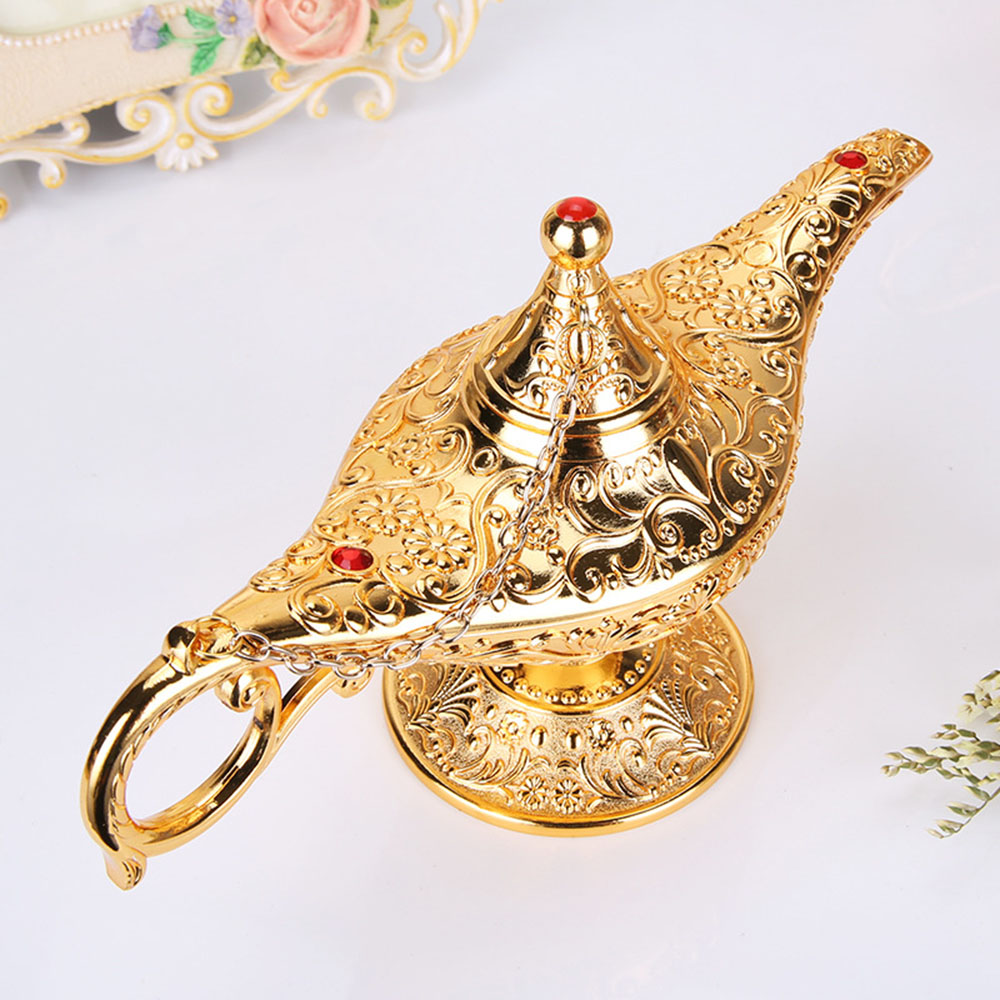 Retro Aladdin Lamp Decor Wishing Tea Oil Pot Fairy Tale Craft Greative Gift Small Exquisite Table Ornament Home Decoration ► Photo 1/6