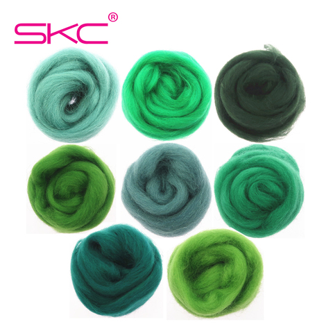 10g/50/100g Dark Green Series Wool Fibre Flower Animal Toy Wool Roving Needle Felting Handmade Spinning DIY Craft Materials Tool ► Photo 1/6