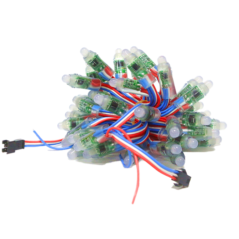 50leds/lot 12mm WS2811 2811 IC Full Color LED Module Light Input 5V 12V IP68 Waterproof RGB Color Digital LED Pixel String ► Photo 1/6