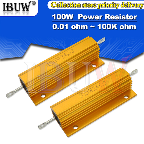 100W 0.01 ~ 100K Aluminum Power Metal Shell Case Wirewound Resistor 0.1 0.5 1 1.5 2 6 8 10 20 100 150 200 300 1K 10K ohm RX24 ► Photo 1/5