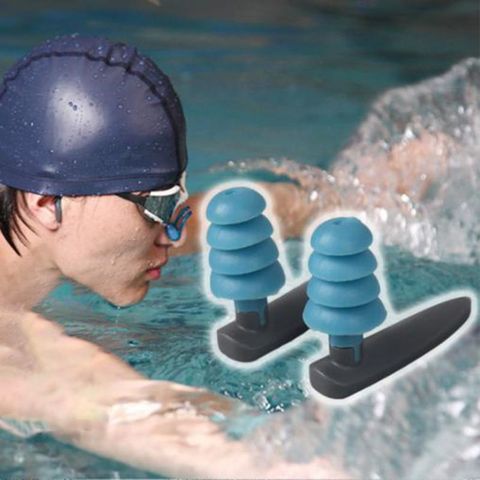 Soft Silicone Swimming Ear Plugs Comfortable Waterproof Noise Cancelling Reusable Hearing Protection Earbuds Storage Case ► Photo 1/6