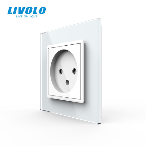 Livolo EU Standard Israel Power Socket, Crystal Glass Panel,100~250V 16A Wall Power Socket,C7C1IL-11/12/13/15(7colors),no logo ► Photo 1/5