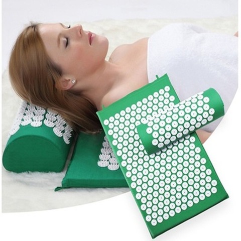 Acupressure Massage Yoga Mat Relieve Stress Back Body Pain Spike Mat Fitness Pilates Pillow Gift Bag апликатор кузнецова ► Photo 1/6