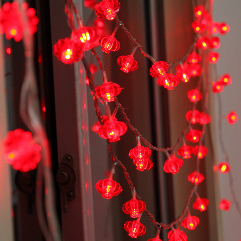 Behogar 118inch 30-LED Battery Operated Lantern String Lights for Chinese New Year Spring Festival Home Party Decoration Props ► Photo 1/6