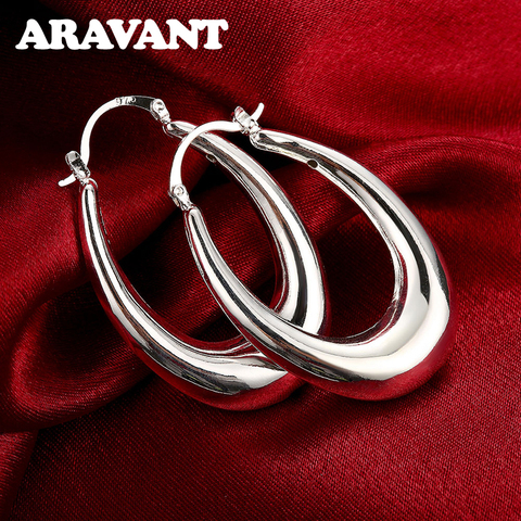 925 Silver Big Moon Hoop Earrings For Women Wholesale High Quality Silver Jewelry ► Photo 1/6