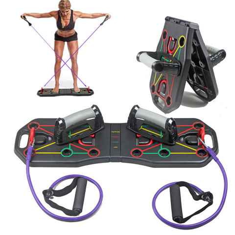 9 in 1 Push Up Board with Instruction Print Body Building Fitness Exercise Tools Men Women Push-up Stands For GYM Body Training ► Photo 1/1