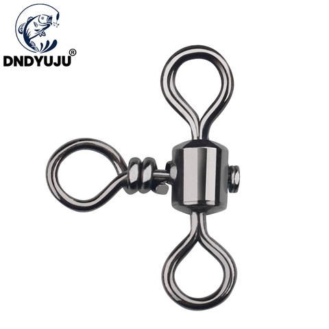 DNDYUJU 20pcs Fishing Connector Bearing Barrel Rolling Swivel Connector 3 Way Fishhook Lure Line Carp Barrel Cross Line Swivels ► Photo 1/5