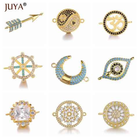 Juya Trendy Series Connector Shiny Zircon Crystal Jewellery Findings Accessories Charms DIY Jewelry Components ► Photo 1/6