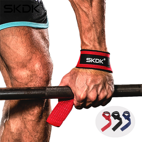 SKDK 1Pair Weightlifting Hand Belt Anti-slip Sport Fitness Wrist Wraps Straps Gym Support Lifting grip belt Fitness Bodybuilding ► Photo 1/6