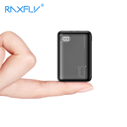 RAXFLY Mini Power Bank 10000mAh Cell Phone Portable Charger LED Powerbank 10000 mAh For Xiaomi External Mobile Battery Poverbank ► Photo 1/6