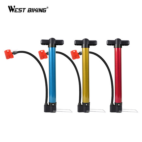 WEST BIKING Bicycle Pump Aluminum Alloy Portable Cycling Air Pump Tyre Tire Ball Pompa Bici With Schrader Presta Bike Foot Pump ► Photo 1/6