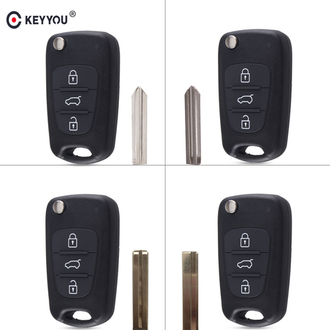 KEYYOU For HYUNDAI I30 IX35 Avante For Kia K2 K5 Sportage Picanto Rio Cerato Ceed Soul Flip Remote key Shell 3 Buttons ► Photo 1/5