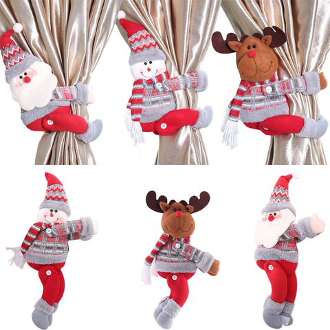 Christmas Curtain Holder Merry Christmas Decorations for Home Ornaments New Year 2022 Santa Claus Xmas Curtain Noel Home Decor ► Photo 1/6