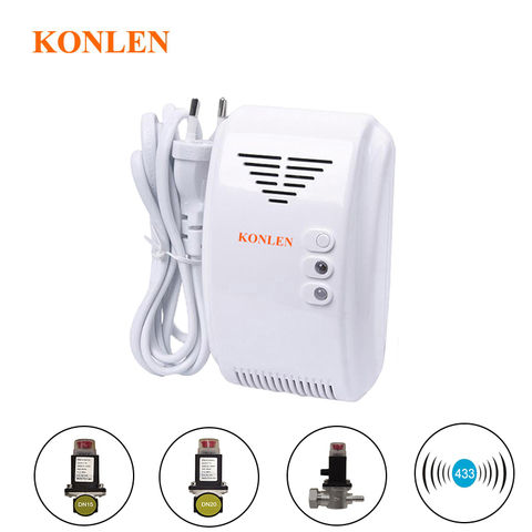 KONLEN LPG Natural Gas Leakage Detector Wireless 433Mhz Sensor With Solenoid Valve ► Photo 1/6