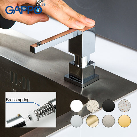 GAPPO Liquid Soap Dispenser Stainless Steel Deck Mounted Kitchen Soap Dispensers Black Built in Counter top Dispenser ► Photo 1/6