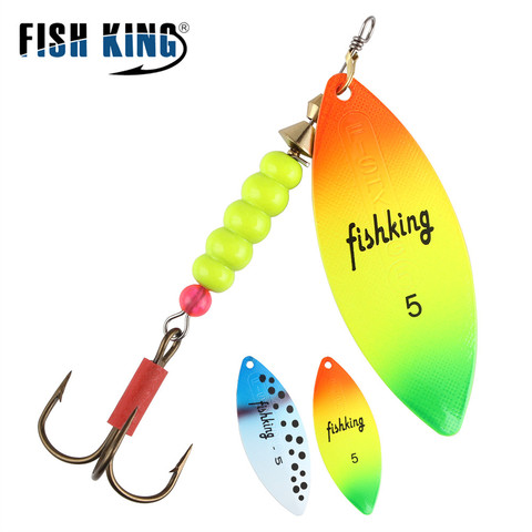 FISH KING Spinner Bait 4.4g 7.1g 12.6g 17.7g 26.2g Spoon Lures Pike Metal With Treble Hooks Arttificial Bass Bait Fishing Lure ► Photo 1/6