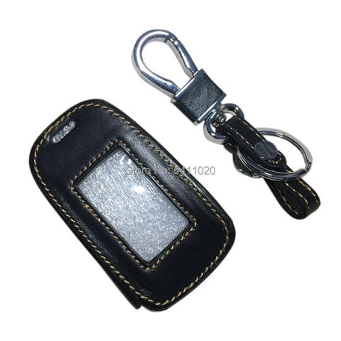 Genuine Leather Key Case for Starline A92 A94 A95 V62 A62 A64 V64 Car Alarm LCD Remote Control Keychain Transmitter Cover Bag ► Photo 1/2