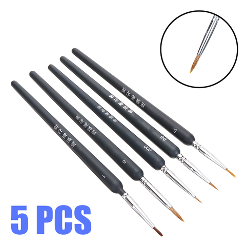 5pcs Professional Fine Tip Detail Paint Brushes Miniature Model Maker Drawing Painting Brush Pen Art Stationery Supplies ► Photo 1/6