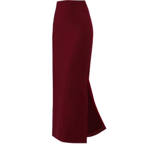 plus size 5XL!New Arrivals Winter Thick Wool Long Skirts For Women High Waist Casual Split Woolen Slim Pencil Skirt ► Photo 1/6