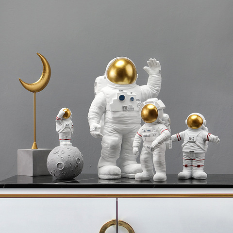 Space Man Sculpture Astronaut Fashion Vase Creative Rocket Aircraft Ornament