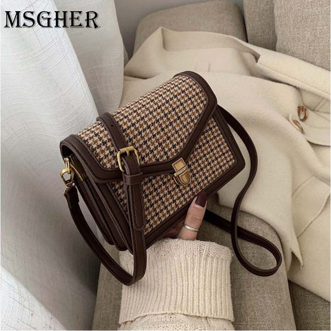 MSGHER Solid Color PU Leather Crossbody Bags For Women 2022 Chain Shoulder Messenger Bag Female Travel Lock Handbags ► Photo 1/6