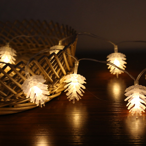 Pine cone LED Luminous 3M 6M 10M EU Plug Christmas Fairy Light Garlands For Wedding Party New Year 's Decoration ► Photo 1/6