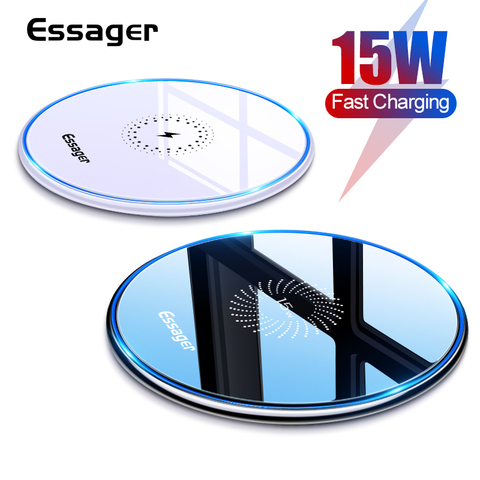 Essager 15W Qi Wireless Charger For iPhone 12 11 Pro Xs Max Mini X Xr 8 Induction Fast Wireless Charging Pad For Samsung Xiaomi ► Photo 1/6