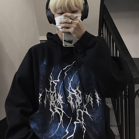 Gothic Women Sweatshirt Harajuku Loose Tops Punk Women Clothing big Size Hip Hop New Streetwear Winter Ulzzang Hooded Sweatshirt ► Photo 1/6