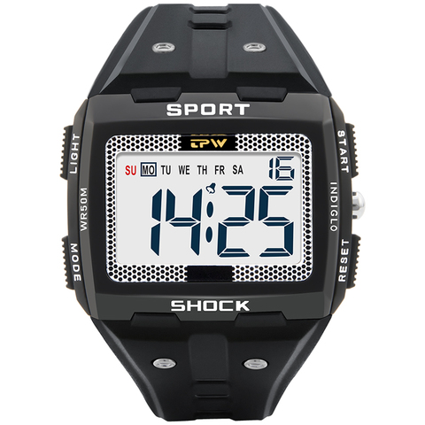 Men Sport Watch Multifunction Stopwatch Fitness Alarm Clock 5Bar Waterproof BackLight Square Digital Watches Relogio Masculino ► Photo 1/6