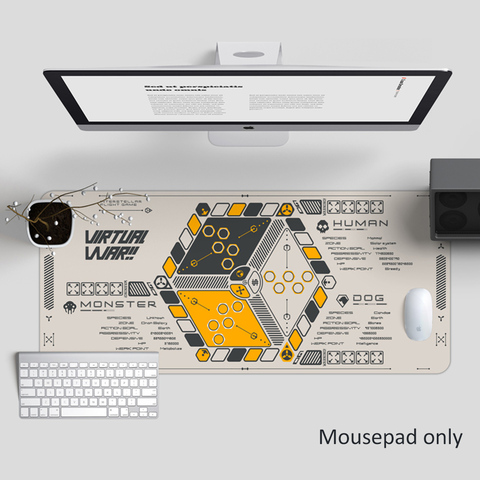 Virtual War Design Large Size Mousepad For Game Non-slip Big Size Yellow Black Grey Home Office Computer Hemming Table Mat ► Photo 1/6