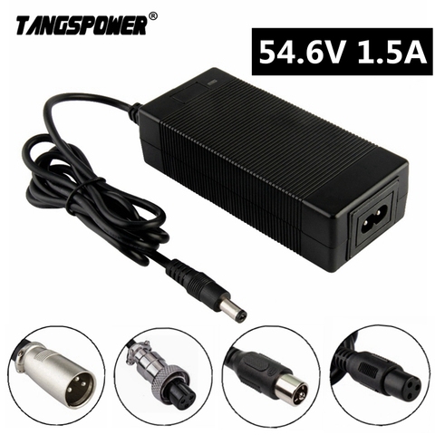 TANGSPOWER 54.6V 1.5A lithium battery e-bike charger for 48V electric bike 13S Li-ion battery pack charger Plug US/EU/UK/AU ► Photo 1/6