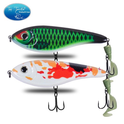 slow sinking jerk bait with soft tail 90&120&150mm  artificial CF Lure for Musky Pike Slider Bass Fishing Lure Tackle ► Photo 1/6
