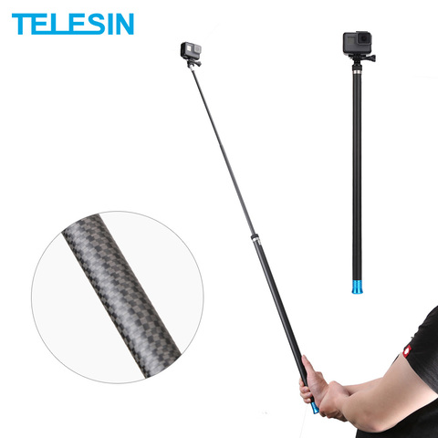 TELESIN 2.7M Long Carbon Fiber Handheld Selfie Stick Monopod for GoPro Hero 8 Black 7 6 5 4 Insta360 DJI OSMO Action Camera ► Photo 1/6