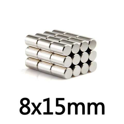 5/10/20PCS 8x15 mm Super Powerful Strong Magnetic Magnet 8mmx15mm Thick Permanent Neodymium Magnet 8x15mm Round Magnet 8*15mm ► Photo 1/4