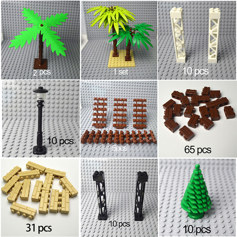 City Accessories Building Blocks Military Weapon Green Bush Flower Grass Tree Plants House Toys Compatible All Brands ► Photo 1/5