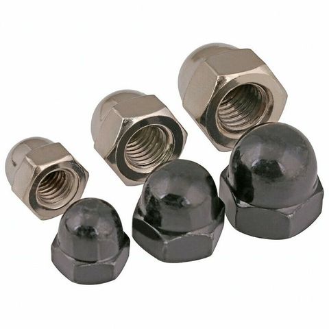 Hex Acorn Cap Nuts M3~M12 Carbon Steel Ni-plated/Black Zinc Plated Hexagon Cap Nuts Dome Cover Nuts Acorn Nuts ► Photo 1/5