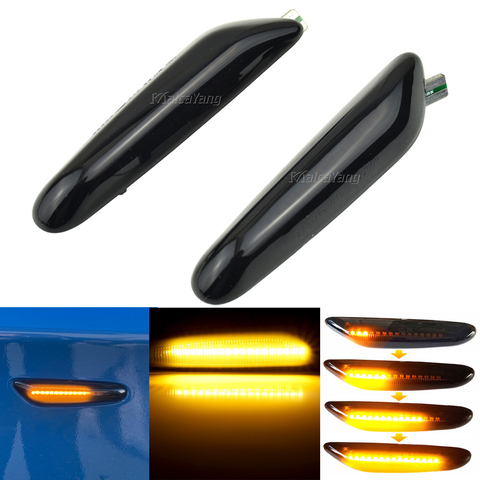 2pcs Canbus Dynamic Flowing Car LED Side Marker Turn Signal Lights for BMW E90 E91 E92 E93 E46 E60 E82 E88 X1 X3 Smoke Lens ► Photo 1/6