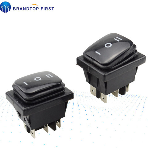 16A 250VAC 20A 125VAC Car Boat fixed& Momentary ON-OFF-ON SPST 6 Pin Rocker Toggle Switch 3 Position Plastic Waterproof ► Photo 1/6