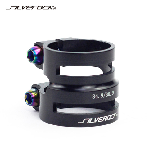 SILVEROCK Aluminum Double Seatpost Collar Clamp 27.2 / 31.8mm  31.8 / 34.9mm 30.9mm for Road Bike MTB Carbon Frame Balance Bike ► Photo 1/6