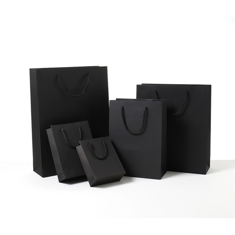 Paper Clothes Package Black Paperboard Gift Bag Birthday Festival Christmas Party Gift Bag Various Sizes 40x10x30cm ► Photo 1/6