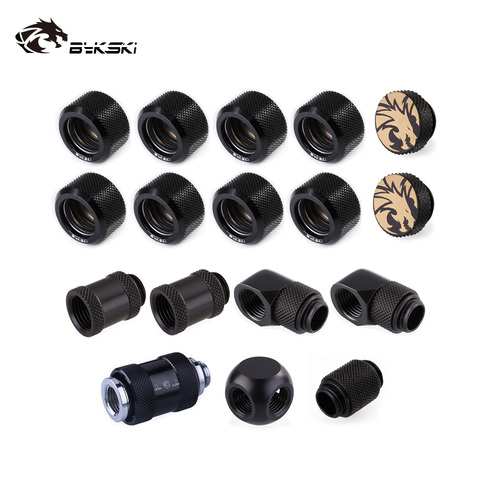 Bykski Fitting Kit OD12mm/14mm/16mm Hard tube Fitting / Rigid Tubing fitting combo /Hand Compression Connector Fitting /6 Colors ► Photo 1/6